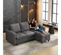 Matteo L-Shaped Sofa Bed with Storage, USB & LED - 3 Seater - Grey Matteo Grey