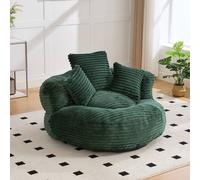 Matteo Large Emerald Corduroy Bean Bag Chair - Memory Foam & High-Back Design Matteo Emerald