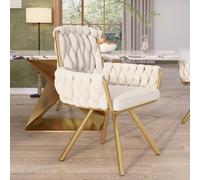 Matteo Luxurious Beige Velvet Swivel Dining Chair With Gold Effect Metal Legs