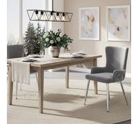 Matteo Luxurious Grey Velvet Dining Chair - Silver Metal Legs (Set of 2) Matteo Grey