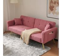 Matteo Luxurious Pink Sherpa Sofa Bed with Adjustable Backrest Matteo Pink