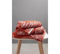 'Matteo' Luxury 100% Cotton Leaf Motif Jacquard Towel Fusion Terracotta Bath Towel