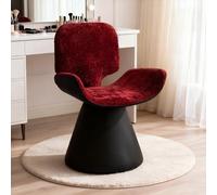Matteo Luxury Red & Black Swivel Dressing Table Stool, 360-Degree Rotation, Bedroom & Vanity Essential