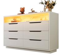 Matteo Marbled 6-Drawer Sideboard, Modern Storage Cabinet in White | Size: 120 cm x 90 cm Matteo White 120 cm x 90 cm