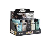 Matteo Metal Jet Flame Lighter Fancy Metallic Marble Deisgn Windproof Refillable Lighter Pack of 5