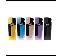 MATTEO METAL WINDPROOF JET FLAME LIGHTER MAXI SIZE ELEGANT METALLIC JET FLAME LIGHTER GAS REFILLABLE WITH ADJUSTABLE FLAME CIGARETTE LIGHTERS (PACK OF 5)