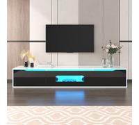 Matteo Modern 180Cm High-Gloss Black & White Tv Unit With 16-Colour Led Lighting