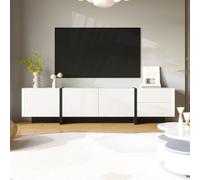 Matteo Modern 190Cm Black & White Tv Stand With 3 Soft-Close Doors, 2 Drawers For Tvs Up To 80 Inches