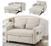 Matteo Modern 2-Seater Sofa Bed With Adjustable Backrest - Beige