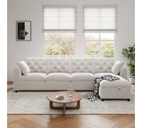 Matteo Modern Beige Velvet L-Shaped Sofa with Reversible Storage Chaise Matteo Beige