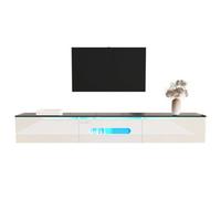 Matteo Modern Black & White High-Gloss Tv Cabinet With App-Controlled 16-Colour Led, 180Cm, Wall-Mountable