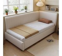 Matteo Modern Corduroy Upholstered Single Bed - Beige Matteo Beige Single