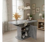 Matteo Modern Extendable Oval Dining Table 110-130Cm - Cement Grey