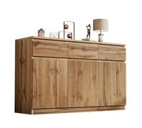 Matteo Modern Farmhouse Oak Effect Sideboard With 3 Drawers & 3 Doors, Adjustable Shelves For Dining & Living Room