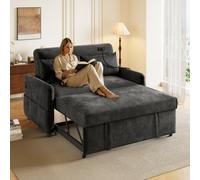 Matteo Modern Grey 2-Seater Pull-Out Sofa Bed With Adjustable Backrest, Usb Charging & Storage Pockets - Chenille Upholstery