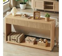 Matteo Modern Hall Storage Cabinet - Oak Effect - Fluted Detail in Natural Matteo Natural