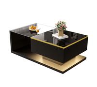 Matteo Modern High-Gloss Black Coffee Table - LED & Storage Matteo Black