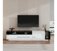 Matteo Modern High Gloss Tv Stand For 70-Inch Tvs - White & Black With Storage