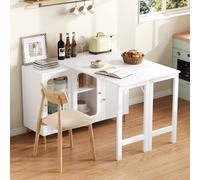 Matteo Modern Multifunctional Extendable Bar & Dining Cabinet - White Matteo White