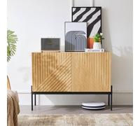 Matteo Modern Natural Sideboard Cabinet with 2 Doors & Metal Legs Matteo Natural