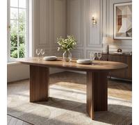 Matteo Modern Oval Dining Table - Walnut Wood Finish, 6-8 Seater Matteo Walnut