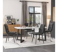 Matteo Modern Rectangular Dining Table & Chair Set Matteo Multicolor