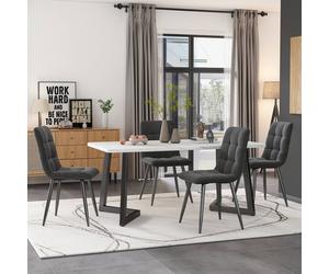 Matteo Modern Rectangular Dining Table & Chair Set Matteo Multicolor