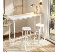 Matteo Modern Rectangular Metal Bar Table - White Matteo White