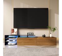 Matteo Modern TV Cabinet - Black & Wood Look with LED Lighting Matteo Black