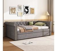 Matteo Modern Velvet Upholstered Daybed Sofa Bed - Grey 3FT Single Matteo Grey Single