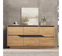 Matteo Modern Vintage 3-Door Sideboard Cabinet With Adjustable Shelves, Natural Wood Finish