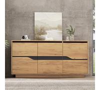 Matteo Modern Vintage Wood Effect 3-Door Storage Cabinet Sideboard in Natural Matteo Natural