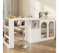 Matteo Modern White 360 Rotating Dining & Bar Storage Cabinet With Glass Doors