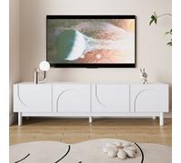 Matteo Modern White Tv Media Unit With Handleless Doors & Adjustable Shelves - 169Cm