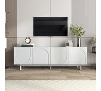 Matteo Modern White Tv Unit & Media Cabinet With Adjustable Shelves, Push-To-Open Doors - 175Cm Wide