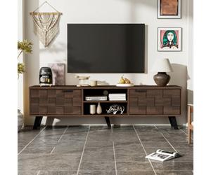 Matteo Modern Wood Effect Tv Cabinet With 2 Soft-Close Doors & 2 Open Shelves, 160.5Cm Wide