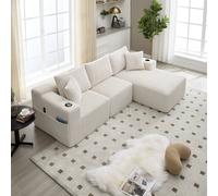 Matteo Modular Sectional Cloud Sofa - Beige Corduroy - L Shaped Sofa Matteo Beige