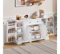 Matteo Multifunctional White Sideboard with Drawers & Adjustable Shelves Matteo White