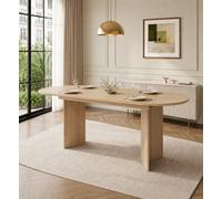 Matteo Oak 120-160Cm Oval Extendable Dining Table With Metal Pedestal Base For 4-6 People
