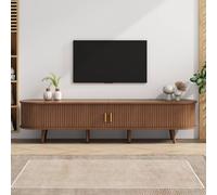 Matteo Oval TV Stand with 2 Drawers & Sliding Doors - Dark Oak MDF Cabinet in Walnut Matteo Walnut