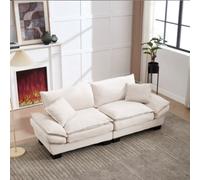 Matteo Oversized 2-Seater Corduroy Loveseat - Beige