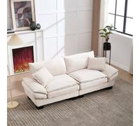 Matteo Oversized Corduroy Loveseat - Modern 2 Seater Sofa in Beige Matteo Beige