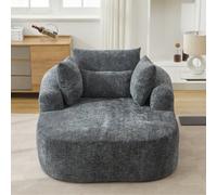 Matteo Oversized Plush Chenille Lounge Chaise - Deep Seat Sleeper Sofa Chair With Pillows