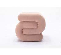 Matteo Pink Velvet S-Shape Wavy Pouf Stool - No Assembly Required