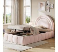 Matteo Pink Velvet Upholstered Hydraulic Storage Bed - Children's Single 3ft Matteo Pink Single