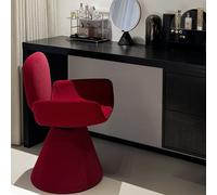 Matteo Red Fabric Dressing Table Stool With 360 Degree Swivel - Modern Bedroom Vanity Chair