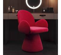 Matteo Red Fabric Rotating Vanity Stool - Light Luxury Bedroom Dressing Chair in Light Red Matteo Light Red