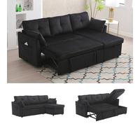 Matteo Sectional Sleeper Sofa - Corduroy - Black - Sofa Bed Matteo Black