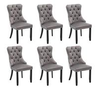 Matteo Set Of 6 Modern Upholstered Velvet Dining Chairs - Grey