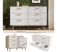 Matteo Sideboard Cabinet for Living Room, Chest of Drawers with 6 drawers in White Matteo White